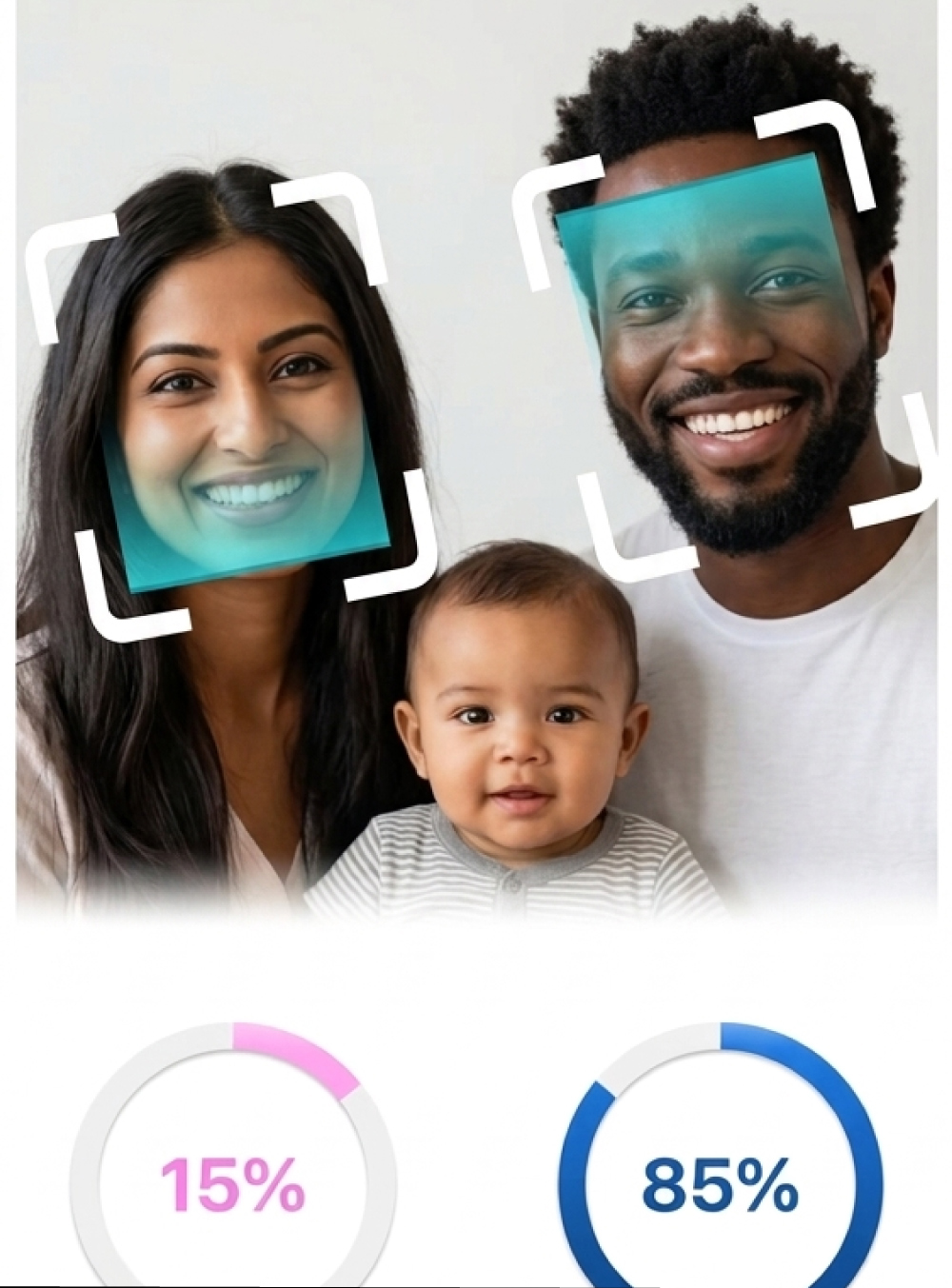 Baby Generator feature graphic showing AI-generated baby predictions from parent photos