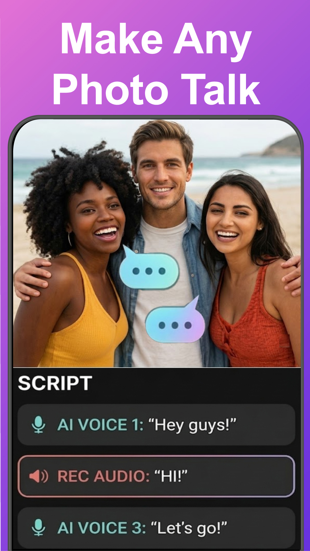 Selfie Talk app screenshot - Make Any Photo Talk